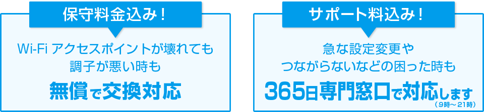 保守料金込み！サポート料込み！